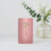 Moderne makelaar makelaar Rosegold Key Visitekaartje (Staand voorkant)