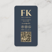 Moderne makelaar monogram Floral Key onroerend goe Visitekaartje (Achterkant)