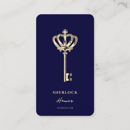 Moderne makelaar Monogram Midnight Blue Visitekaartje (Voorkant)