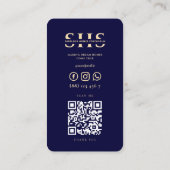 Moderne makelaar Monogram Midnight Blue Visitekaartje (Achterkant)