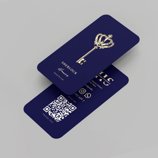 Moderne makelaar Monogram Midnight Blue Visitekaartje