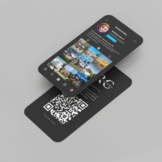 Moderne makelaar onroerend goed donker Instagram r Visitekaartje