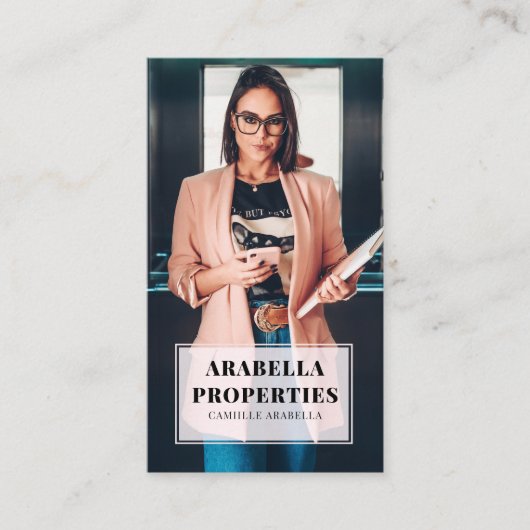 Moderne makelaar onroerend goed foto Visitekaartje (Voorkant)