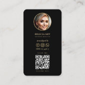 Moderne makelaar onroerend goed marketing zwart ge visitekaartje (Achterkant)