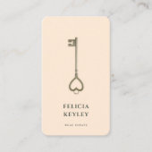 Moderne makelaar onroerend goed monogram champagne visitekaartje (Voorkant)