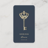 Moderne makelaar onroerend goed monogram donkerbla visitekaartje (Voorkant)