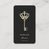 Moderne makelaar onroerend goed monogram zwart gou visitekaartje (Voorkant)