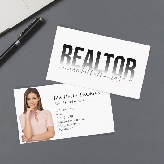 Moderne makelaar onroerend goed professionele foto visitekaartje