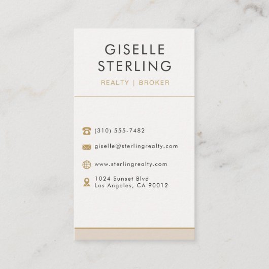 Moderne makelaar professionele elegante visitekaartje (Achterkant)