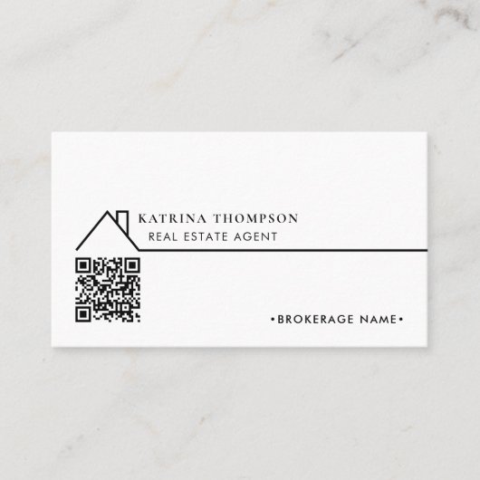 Moderne makelaar QR-code Visitekaartje (Voorkant)