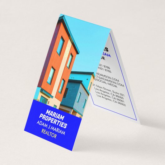 Moderne makelaar (QR foto) makelaar gevouwen Visitekaartje (Voorkant)