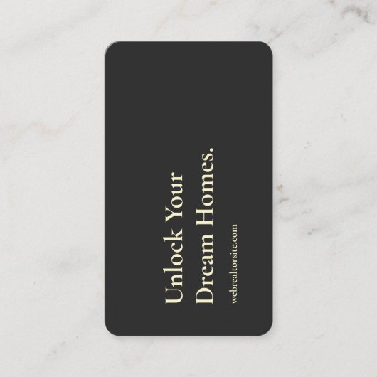 MODERNE MAKELAAR REALTOR LOGO BLACK VISITEKAARTJE (Voorkant)