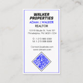 Moderne Makelaar (Realtors) Verkopen Kopen QR Visitekaartje (Achterkant)