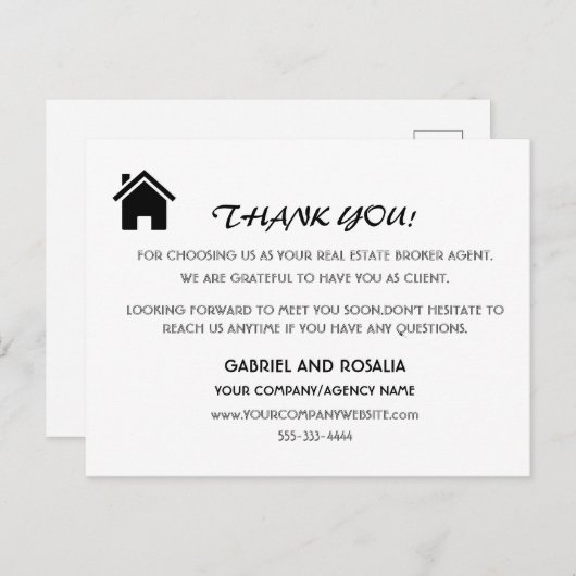 Moderne makelaar vastgoedbedrijf Klant Bedankt Briefkaart (Voorkant / Achterkant)