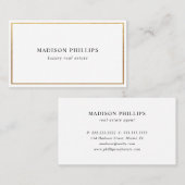 Moderne makelaar voor onroerend goed, luxe goudgre visitekaartje (Voorkant / Achterkant)