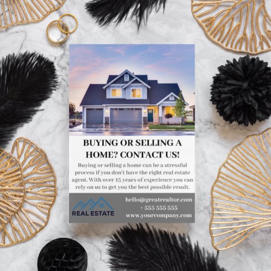 Moderne makelaar woning aanbieding aangepaste brie briefkaart