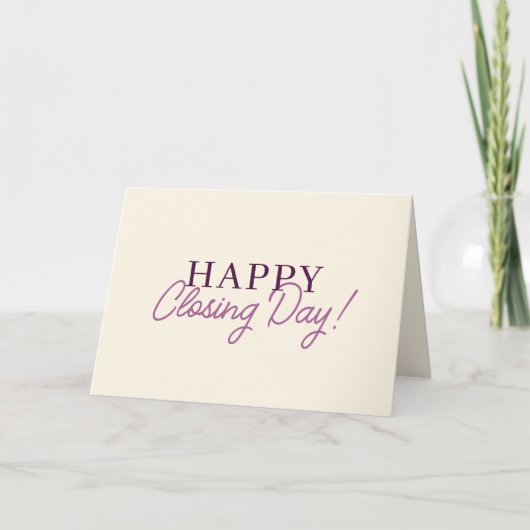 Moderne Makelaarster Kaart voor Sluitingsdag (Voorkant)