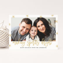 Moderne 'Making Spirits Bright' Goud Schrift Foto