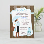 Moderne mam Baby shower-uitnodiging - Baby Boy! Kaart (Staand voorkant)
