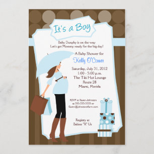 Moderne mam Baby shower-uitnodiging - Baby Boy! Kaart