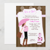 Moderne mam Baby shower uitnodiging - Baby Girl! (Voorkant / Achterkant)
