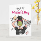 Moderne mam die op Moederdag terugkomt Kaart (Gele Bloem)