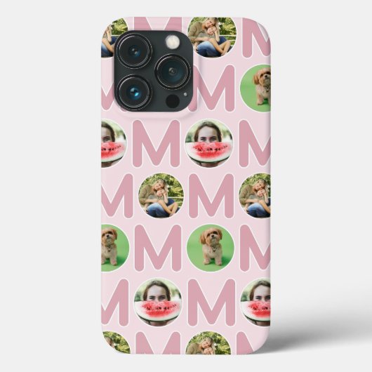 Moderne mam foto sjabloon Blush roze Case-Mate iPhone Case (Achterkant)