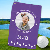 Moderne MAM gepersonaliseerde foto golfer Paarse Golfhanddoek