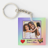 Moderne mama en ik foto en naam sleutelhanger (voorkant)