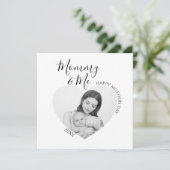 Moderne mama en ik | Hartfoto Feestdagenkaart (Staand voorkant)
