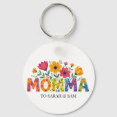 Moderne mama Kinder namen Moederdag Sleutelhanger (Achterkant)