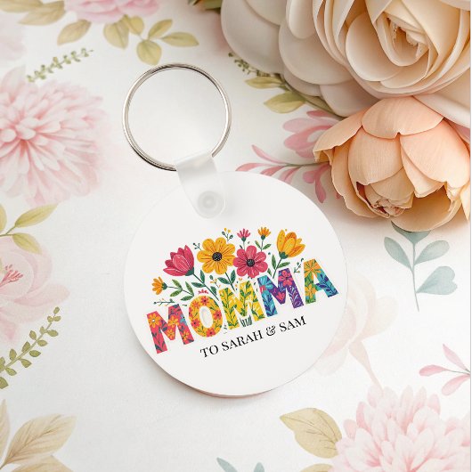 Moderne mama Kinder namen Moederdag Sleutelhanger