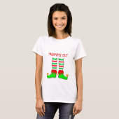 Moderne mammie Elf Kerstmis T-shirt (Voorkant volledig)