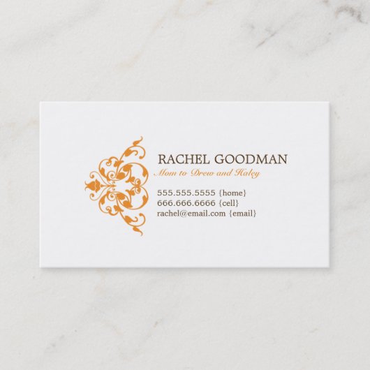 Moderne mammie kaart / persoonlijke oproepkaart contactkaartje (Voorkant)