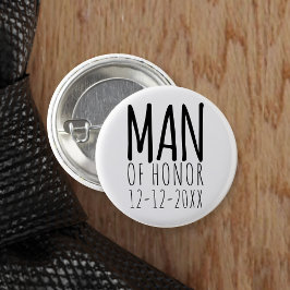 Moderne Man Of Honor Trouwspeld Pin Knoop Ronde Button 3,2 Cm