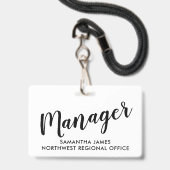 Moderne Manager ID Badge (Voorzijde met lanyard)