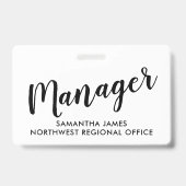 Moderne Manager ID Badge (Achterkant)