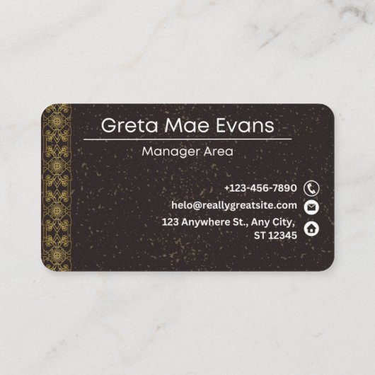 Moderne manager visitekaartje (Achterkant)