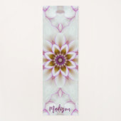 Moderne Mandala Bloem Paars Wit Naam Meditatie Yogamat (Voorkant)