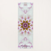 Moderne Mandala Bloem Paars Wit Naam Meditatie Yogamat (Achterkant)