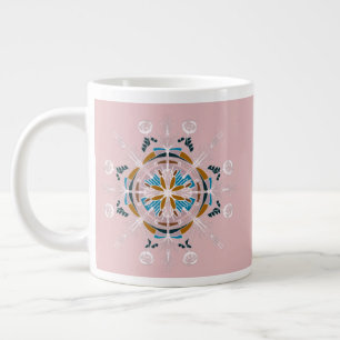 Moderne Mandala Bloemige Roze Blush Boheemse Kunst Grote Koffiekop