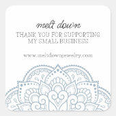 Moderne Mandala Dank u kleine bedrijven Vierkante Sticker (Voorkant)