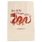 Moderne Mandala Dragon 2024 Chinees Nieuwjaar Medium Cadeauzakje (Achterkant)