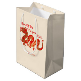 Moderne Mandala Dragon 2024 Chinees Nieuwjaar Medium Cadeauzakje