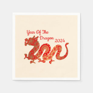 Moderne Mandala Dragon 2024 Chinees Nieuwjaar Servet