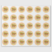 Moderne Mandala Foliage Thanksgiving Cadeaupapier (Vlak)