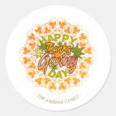 Moderne Mandala Foliage Thanksgiving Sticker (Voorkant)