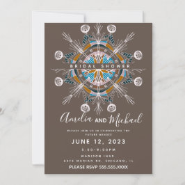 Moderne Mandala Handgetekende Boho Kunst Bruidsdou Kaart