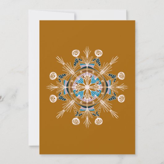 Moderne Mandala Handgetekende Boho Kunst Bruidsdou Kaart (Achterkant)