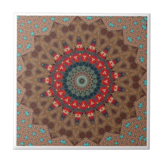 Moderne Mandala Keramische Tegel Tegeltje (Voorkant)